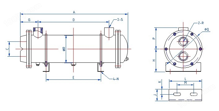 SL系列列管式冷却器结构图