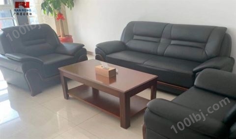 【南荣家具】沙发NR-F602西皮中式3+1办公沙发茶几组合商务接待沙发办公室会客室