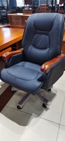 【南荣家具】办公椅西皮老板椅商务按摩大班椅实木办公椅可升降转椅电脑椅