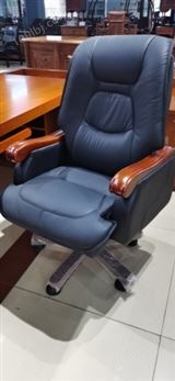 【南荣家具】办公椅西皮老板椅商务按摩大班椅实木办公椅可升降转椅电脑椅