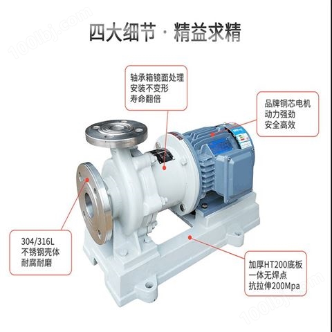 JN/江南 JMC125-100-200 磁力循环泵 次氯酸钠卸料泵 不锈钢耐酸碱化工泵
